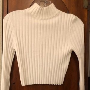 White Crop Turtleneck